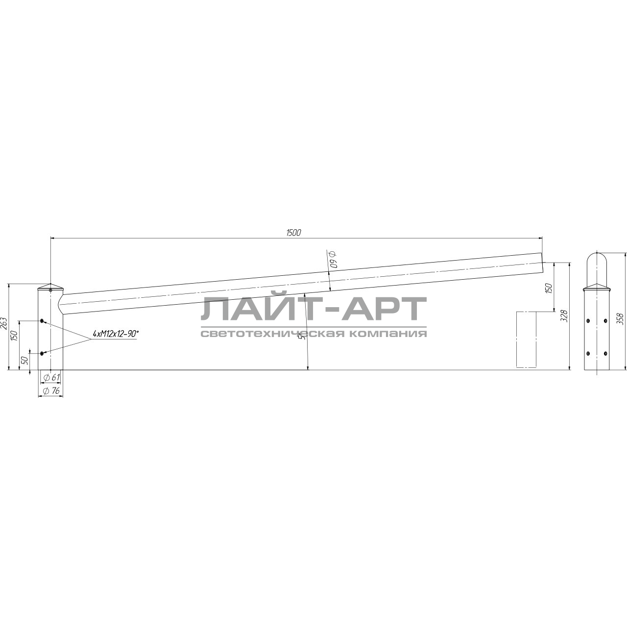 Алюминиевый кронштейн ВР-4/1/1,5/5
