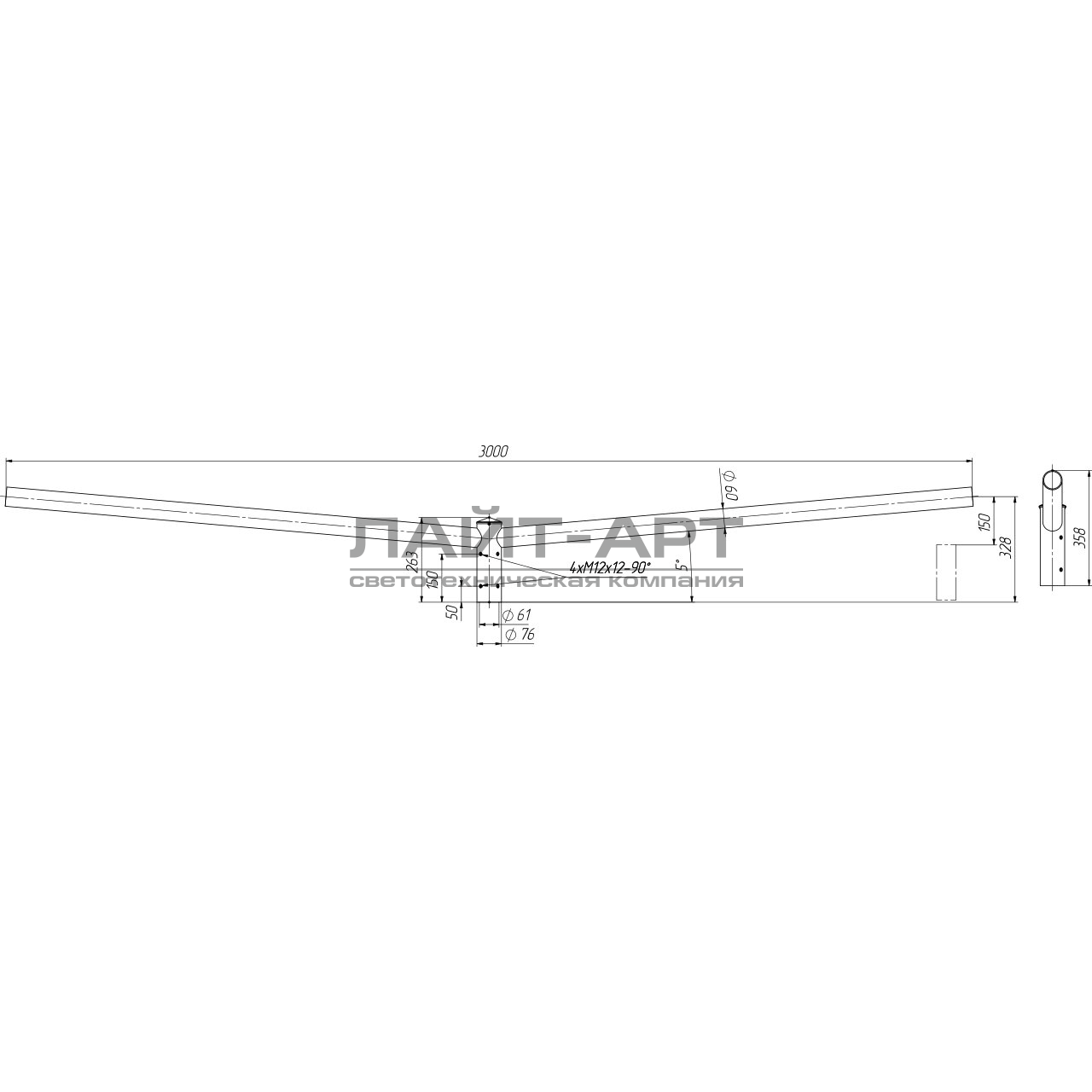 Алюминиевый кронштейн ВР-4/2/1,5/5